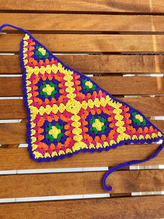 Granny Square Crochet Hair Bandana