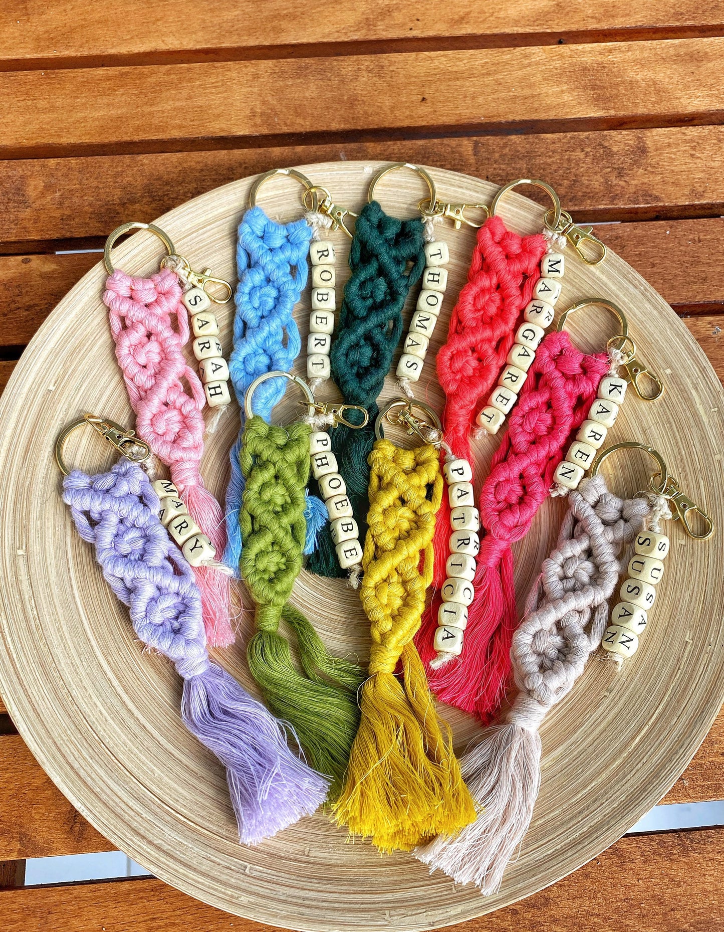 Personalized 1-100 PCS WHOLESALE Macrame Keychain,Custom BULK Welcome Baby Favor,Baptism Babyshower Gender Reveal Birthday Giveaway Gift