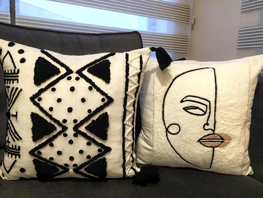 Hand Tufted Punch Punch Needle Pillow Case - Tufted Pillow Cover Pillow Cover