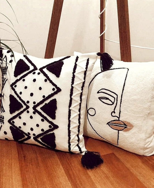 Hand Tufted Punch Punch Needle Pillow Case - Tufted Pillow Cover Pillow Cover