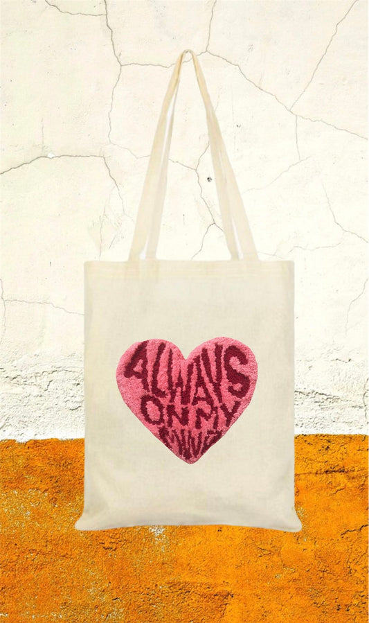 Ecofriendly Punch Needle Embroidered Cotton Canvas Bag