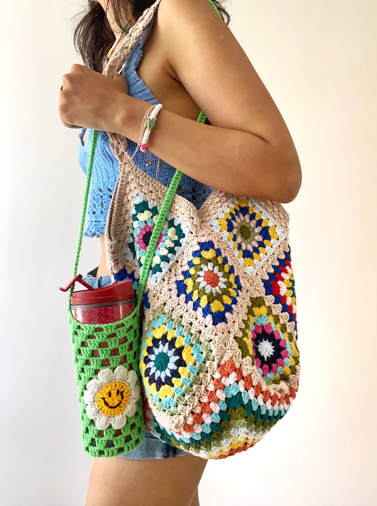 Handmade Granny Square Crochet Bag