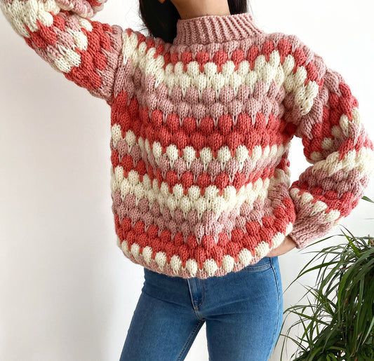 Hand Knit Chunky Bubble Jumper