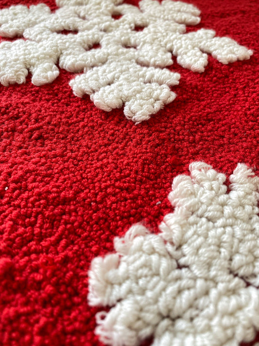 Snowflake Embroidered Cushion Cover