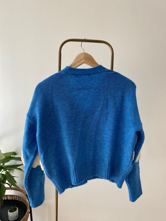 Knit Cardigan with Chunky Clouds