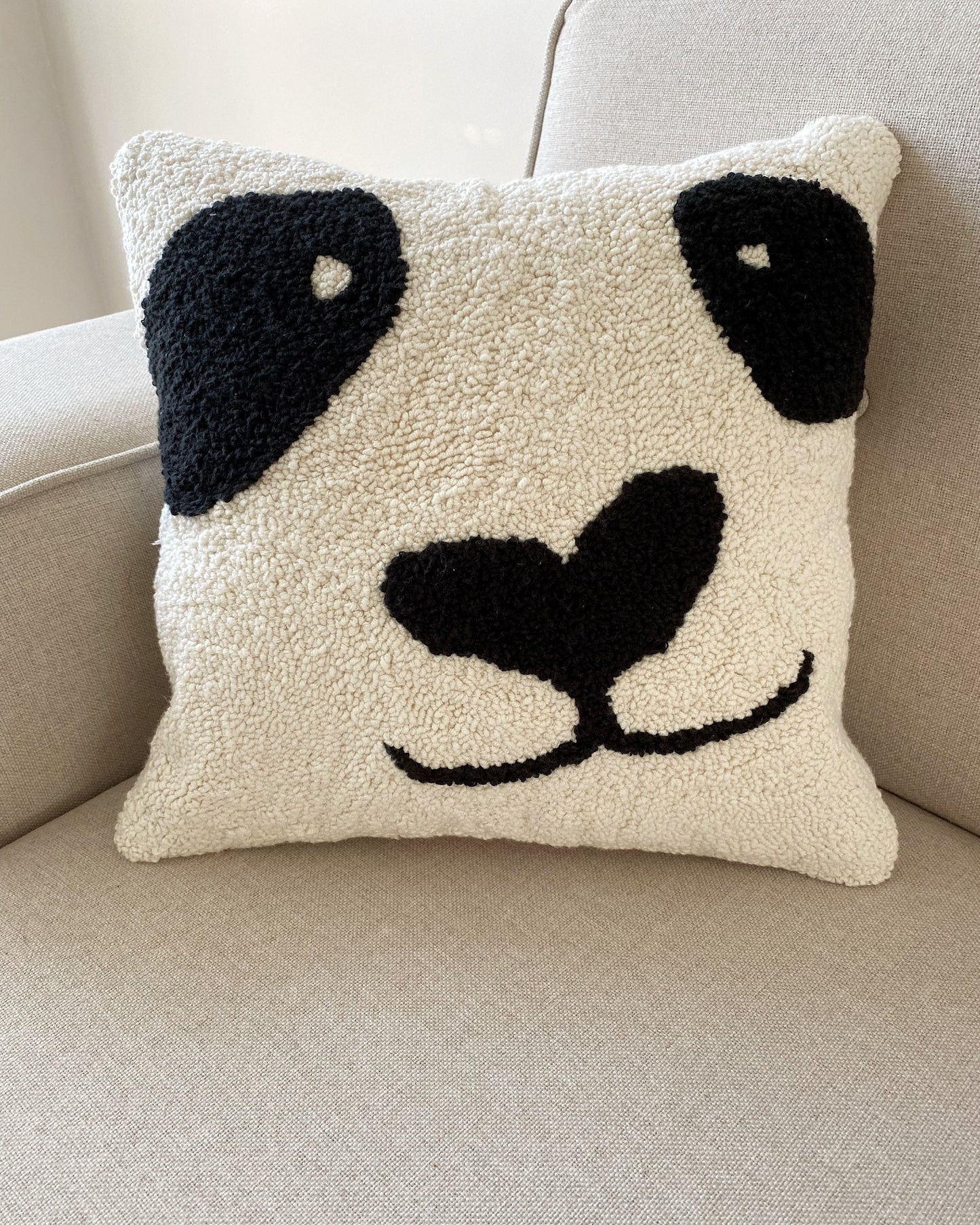 Panda Tufted Punch Needle Pillow Case - Tufted Pillow Cover