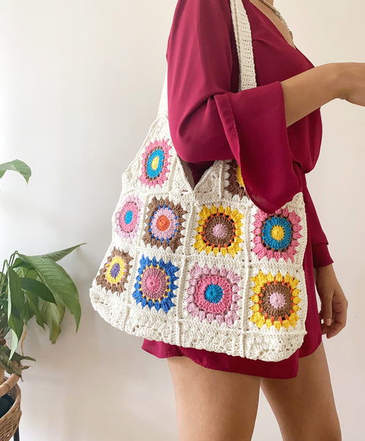Handmade Granny Square Crochet Bag