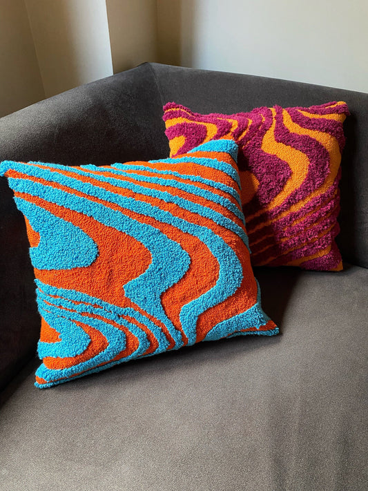 Swirly Punch Needle Pillow Case - Tufted Pillow Cover