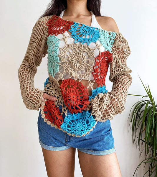 Bohemian Crochet Net Blouse