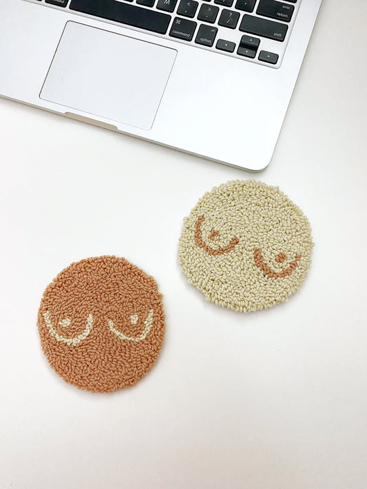 Punch Needle Mug Coasters- Hand Tufted Coasters