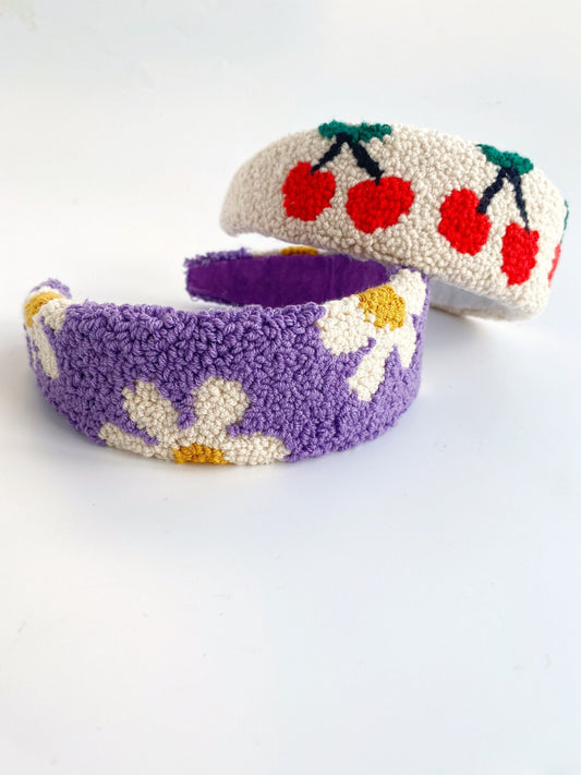 Hand Tufted Punch Needle Tiara