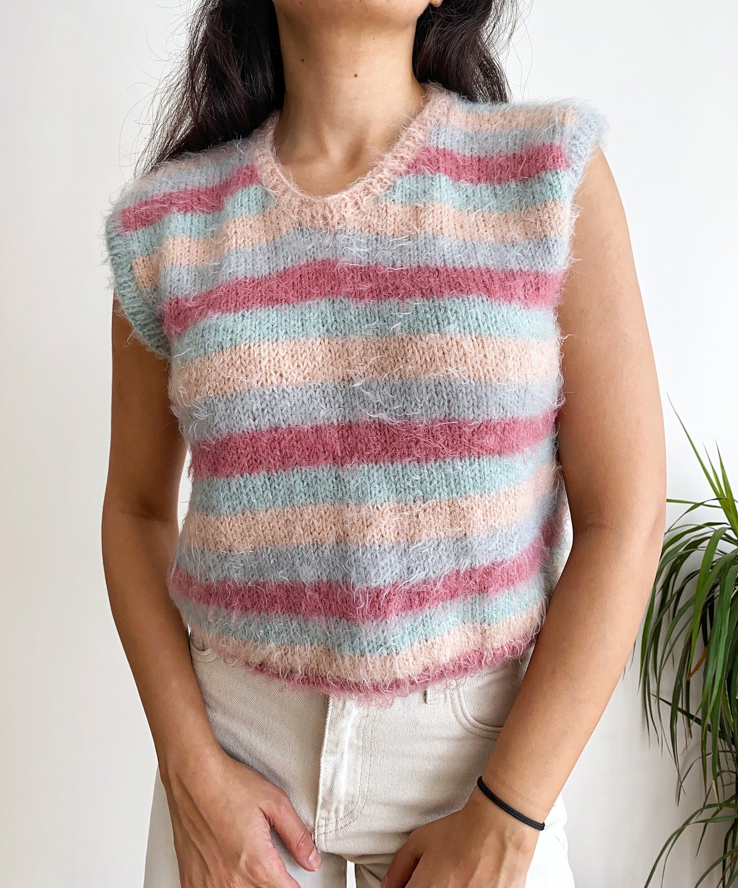 Hand Knit Soft Mohair Vest