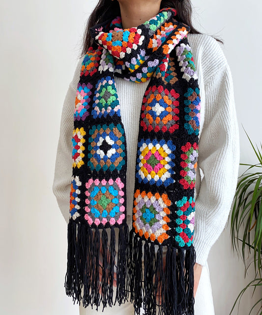 Crochet Granny Square Scarf