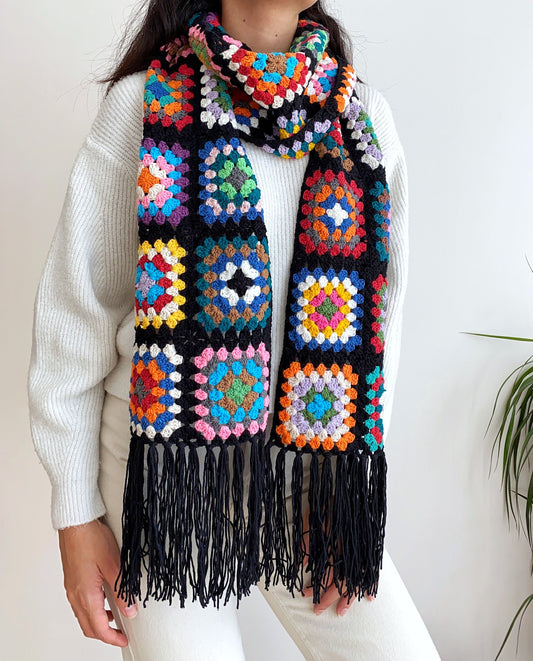 Crochet Granny Square Scarf