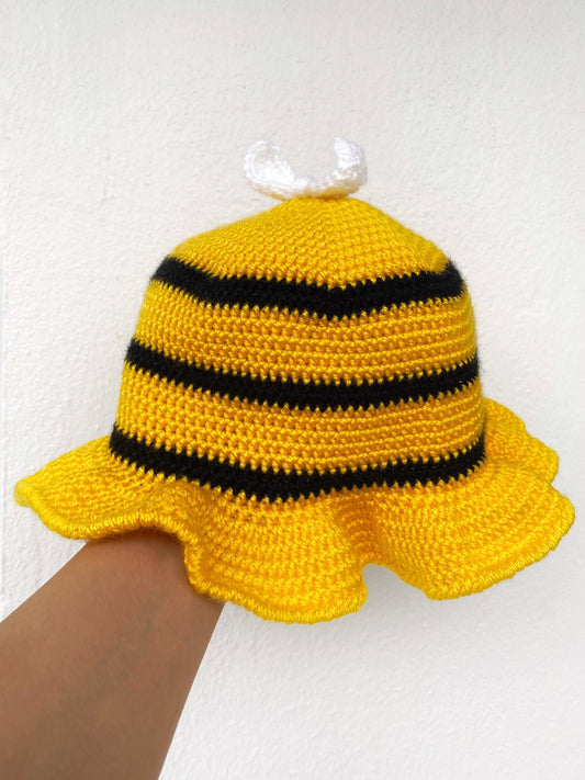 Crochet Yellow Bee Bucket Hat