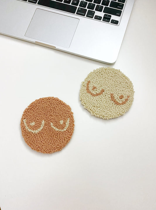 Punch Needle Mug Coasters- Hand Tufted Coasters