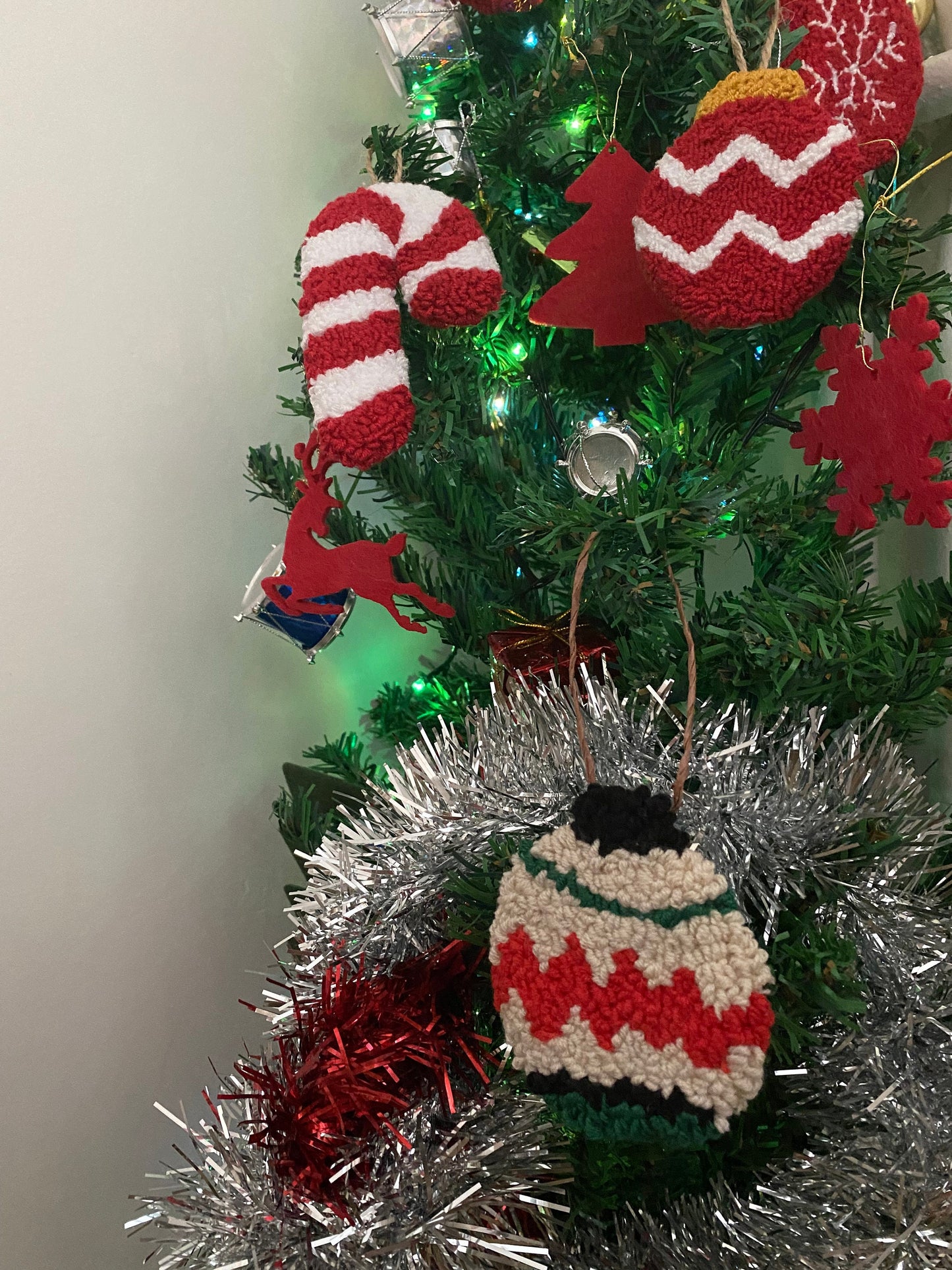 Tufted Christmas Tree Ornaments,Merry Xmas Pendants,Christmas Tree Accents,Christmas Spirit Interior,Xmas Tree Toppings Hanging Jingle Bell