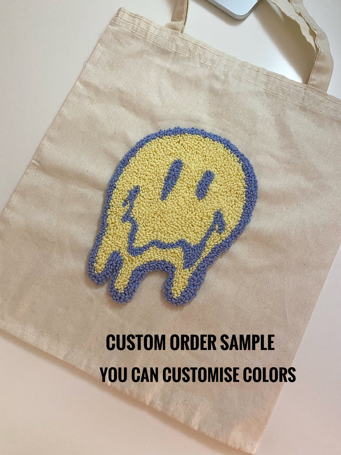 Ecofriendly Punch Needle Embroidered Cotton Canvas Bag