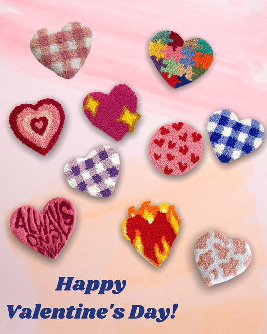 Valentine's day Gift Punch Needle Mug Coasters- Hand Tufted Coasters