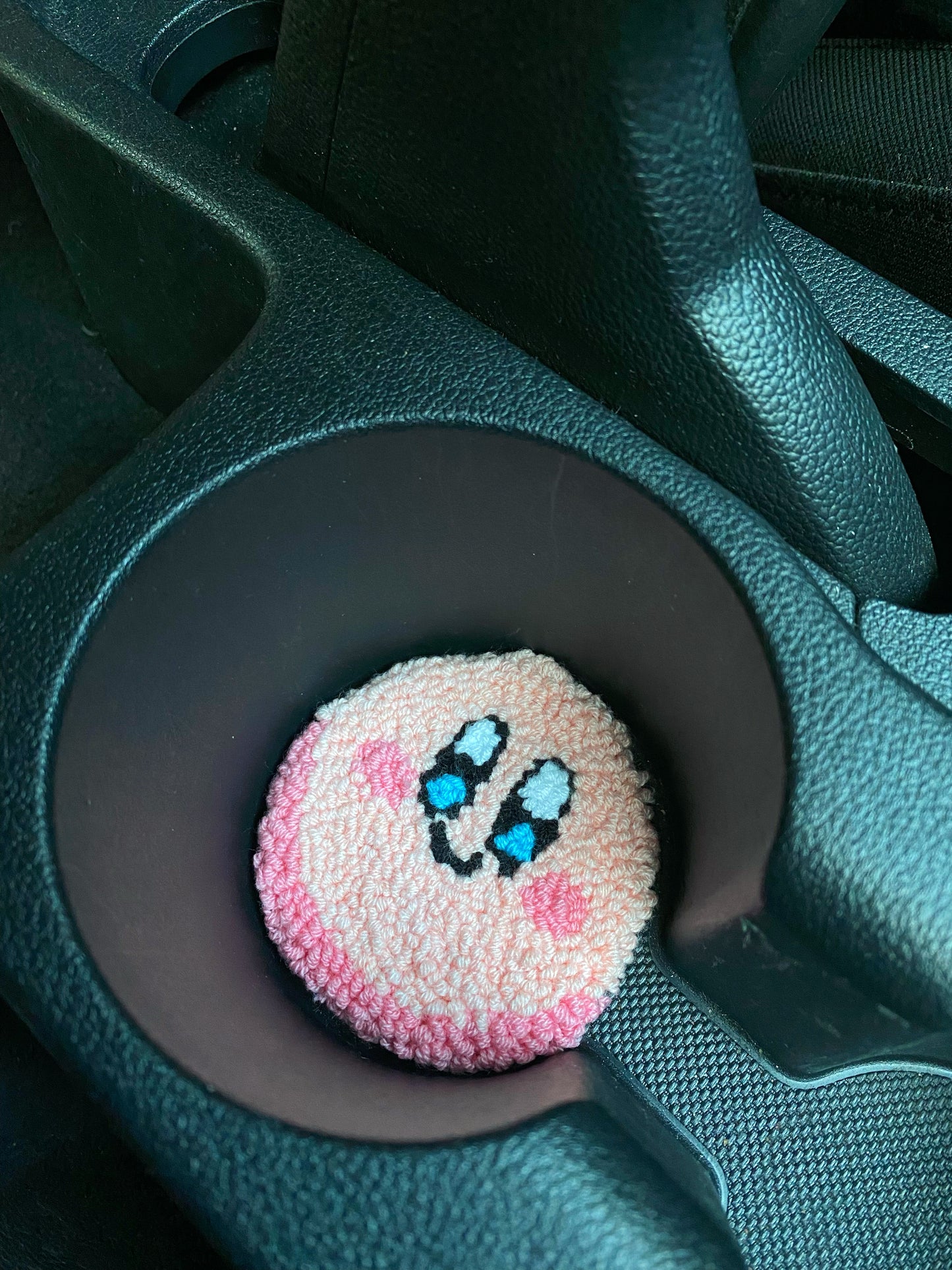 Set of 2 Kirby Car Coasters,Cute Pokemon Car Accessories,Customisable Car Decor,New Car Gift,Car Cup Holder,Cute Car Decor Gift Ideas for her