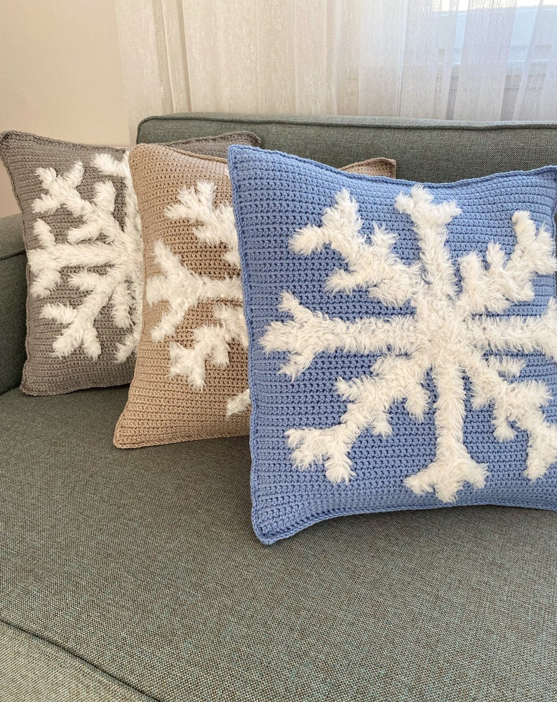 Snow Flake Crochet Pillow Covers