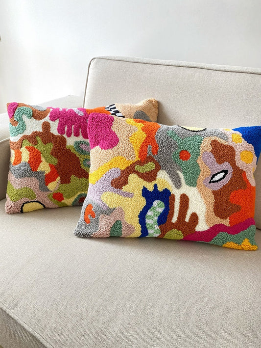 Hand Tufted Punch Needle Pillow Cover Set