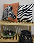 Zebra Print Punch Needle Pillow Case