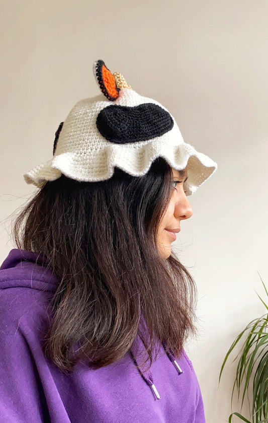 Crochet Cow Bucket Hat