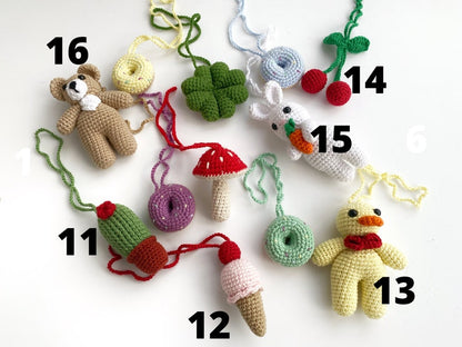 Car Mirror Hanging Amigurumi  - New Car Gift Crochet- Car Interior Accessory - Luck Charm