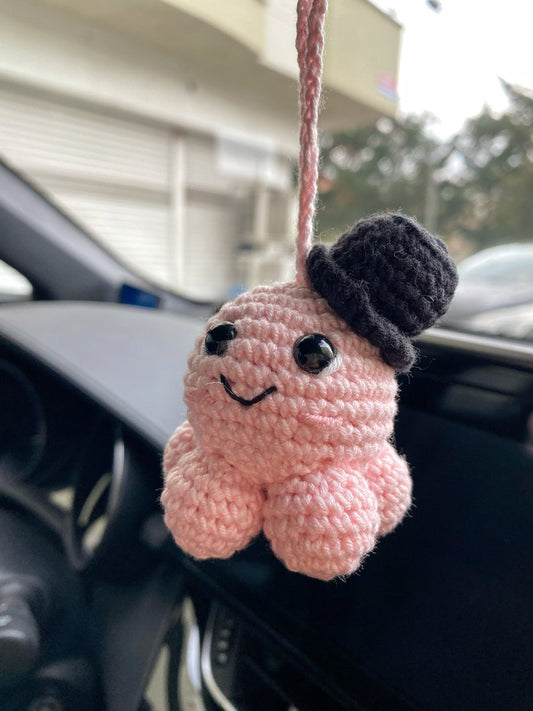 Cute Octopus Car Mirror Hanging Amigurumi  - New Car Gift Crochet- Car Interior Accessory - Luck Charm