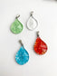 Tear Drop Murano Glass Charms • Green Red Clear Turquoise Lambwork Millefiori