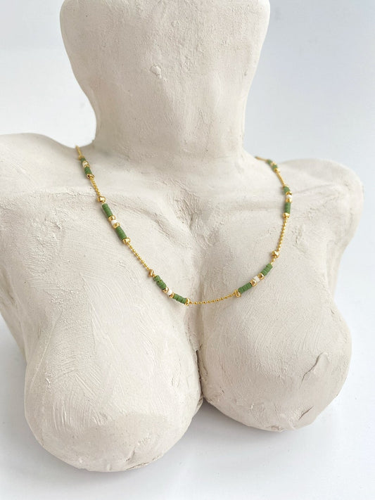 Miyuki Beads Necklace • Boho Colorful Seed Bead • String Cord Necklace
