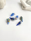 Silver Water Drop Murano Glass Necklace • Blue Bottle Shape Millefiori Murano