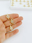 Tarnish Free Micro Pave Ring • Gold Adjustable Crystal Ring
