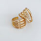 Rose Gold Adjustable Elegant Ring • Crystal Stacking Zircon Ring