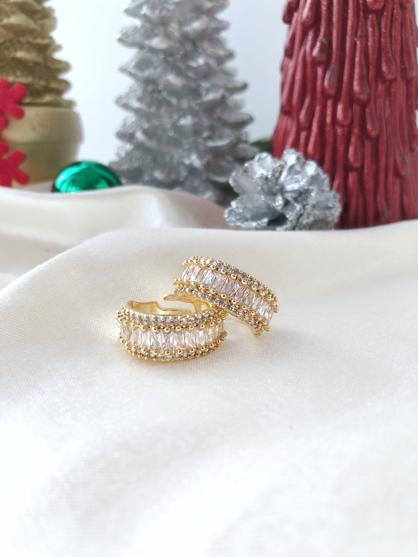 Hammered Ring • Eternity Baguette Ring • Cuban Chain • Crystal Ring
