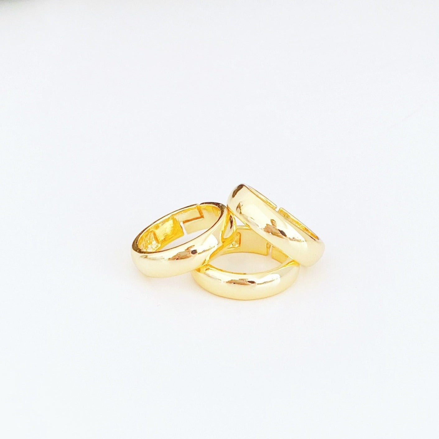 Unisex Wedding Ring• 18K Gold Adjustable Statement Filled Ring