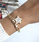 Star Charm Enamel Bracelet • Large Star Thick Curb Chain Dangle