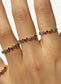 Dainty Stackable Birthstone Rainbow Ring • Gold Thin Love Ring
