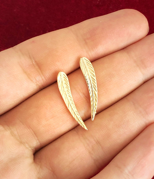 Feather Stud Earrings • Leaf Ear Hoops • Feather Charm Earrings