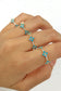 Clover Croissant Turquoise Enamel Ring • White Norther Star Signet