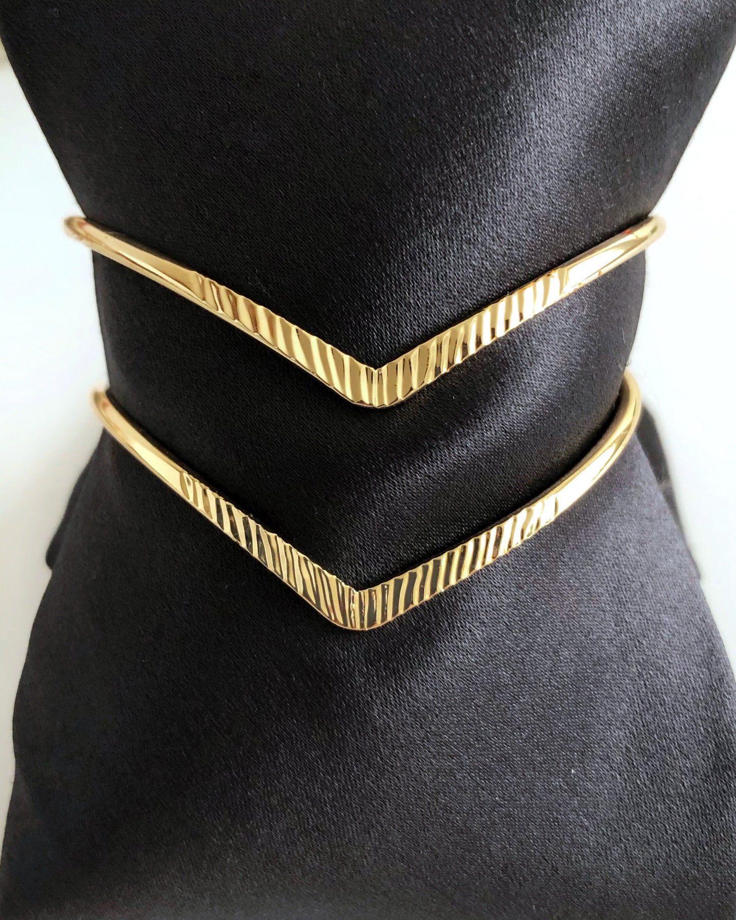 Chevron Cuff Bracelet • Minimalist V Cuff • Thin Engraved V Shape