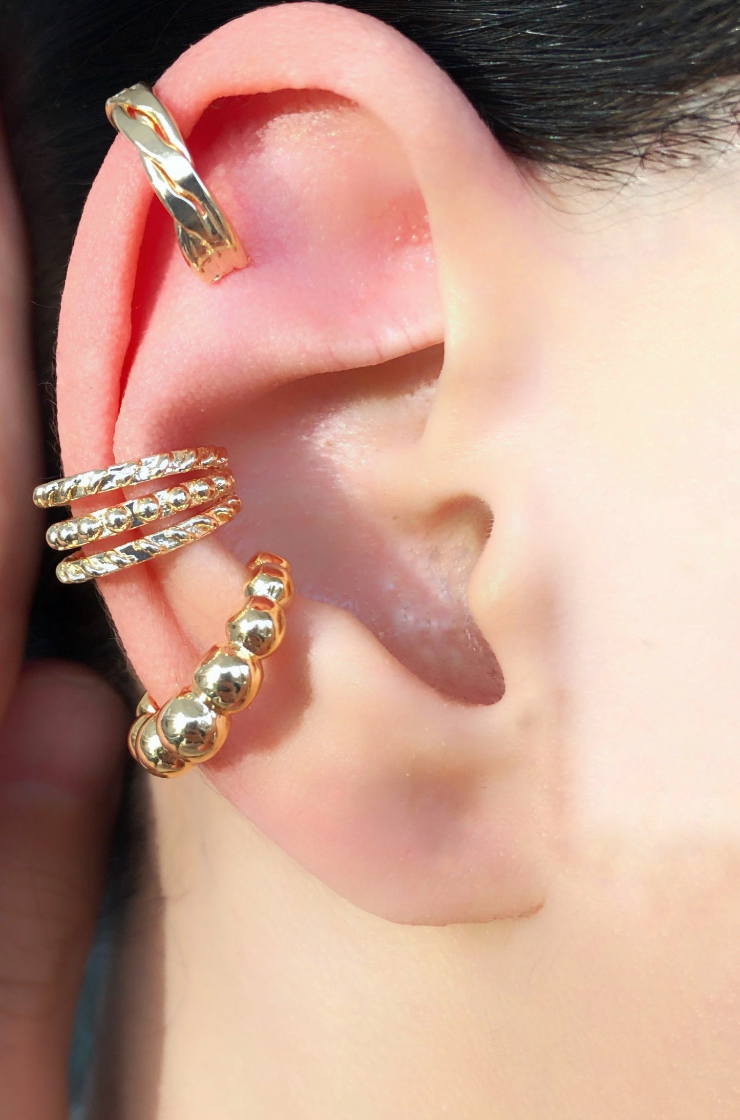Croissant Ear Cuff • Helix Ear Wrap Dome no Piercing Cartilage Huggie