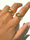 Titanium Fill Thick Gold Bold Dome Ring Chunky Bubble Circle Ring