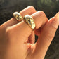 Titanium Fill Thick Gold Bold Dome Ring Chunky Bubble Circle Ring
