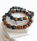 Amber Garnet Beads  Earth Stone • Natural Stone Bead Mens Bracelet