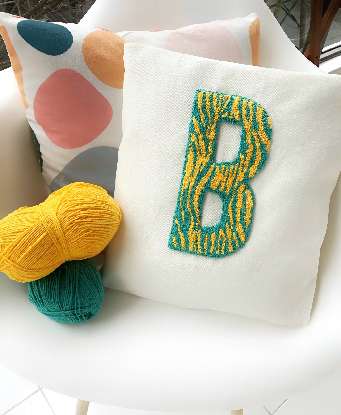 Customizable Monogram Embroidered Cushion Cover