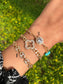 Turquoise Stone Big Crystal Bracelet • Clover Zirconia Bracelet