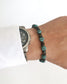 Turquoise & Black Obsidian • Adjustable Natural Stone Bead Bracelet