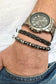 Matte Hematite Band Set • Natural Bead Bracelet • Mens Jewelry